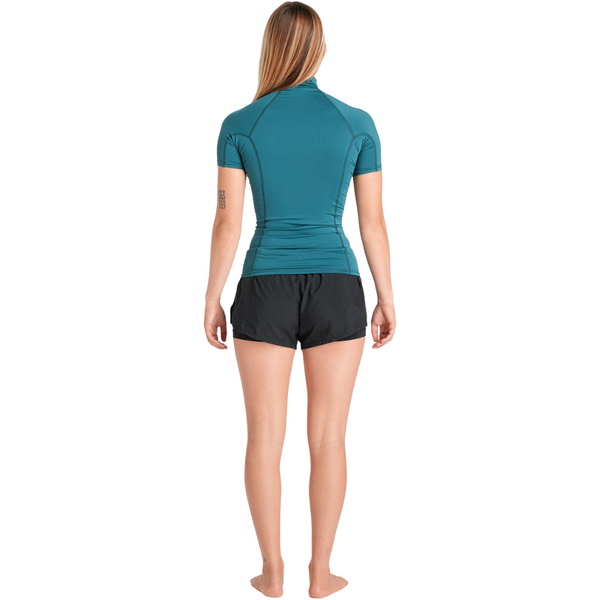 2026 C-Skins Womens Nuwave Rash X Short Sleeve Vest C-NLYSSWT - Emerald / Light Blue